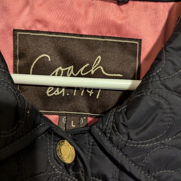 Coach Black Quilted Jacket for Women - Picture 2 of 4